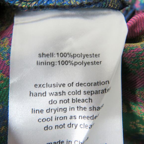 DB STUDIO Puff Sleeve Open Back Brocade A-Line Metallic Mini Dress Size 10 - Picture 9 of 12